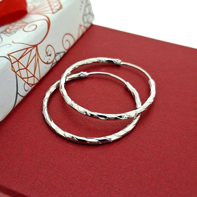 Cercei argint 925 rodiat, model veriga