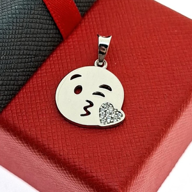 Pandantiv argint 925 emoticon -Kiss face-